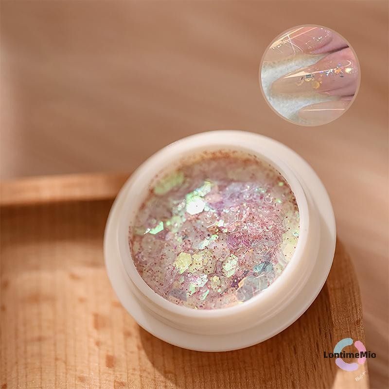LontimeMio] 1 กล่องผสมเล็บ Glitter Sequins Flakes เล็บตกแต่งเจล Polish อุปกรณ์แต่งเล็บ ใหม่