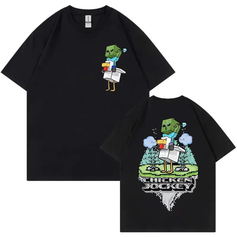 ไก่ตลก Jockey Graphic T เสื้อผู้ชายผู้หญิงการ์ตูนแฟชั่นแขนสั้นเสื้อยืดฤดูร้อนสบายๆผ้าฝ้าย 100% เสื้อ