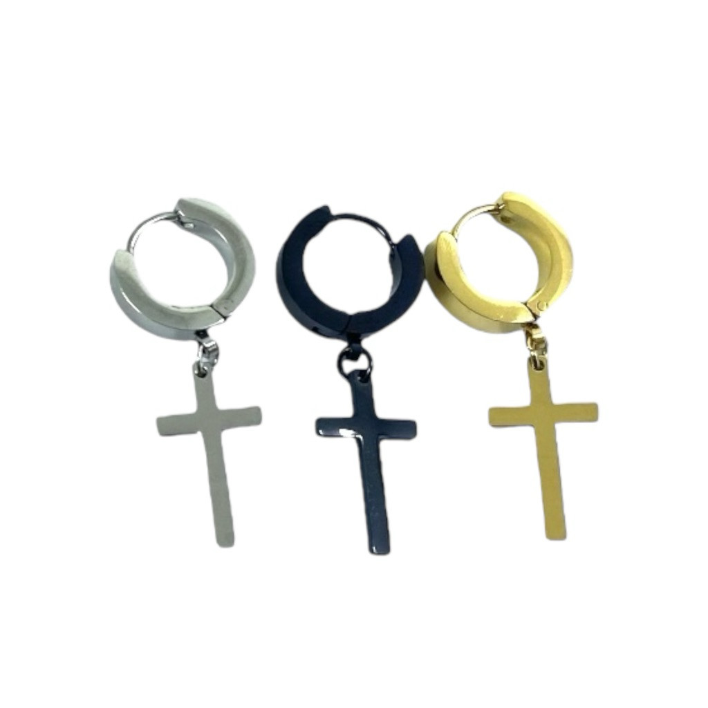 จิวหูห่วง กางเขน สแตนเลส316L ราคาต่อชิ้น