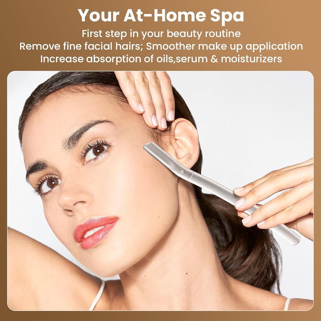 มีดโกนคิ้ว Dermaplaning เครื่องมือ 10 ใบมีดเติม Exfoliating Face มีดโกนสําหรับผู้หญิงมีดโกนใบหน้าสํา