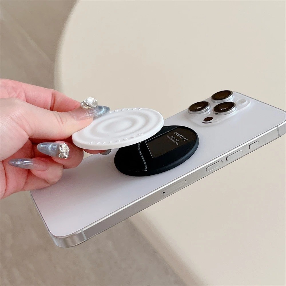 CaseTifg Ripple Grip Stand คุณภาพสูง Super Magnetic พับกล่องสําหรับ iPhone Waves ซิลิโคนเหลว Bracket ทํางานร่วมกับ Universal Fulcrum รุ่น - รูปที่ 7