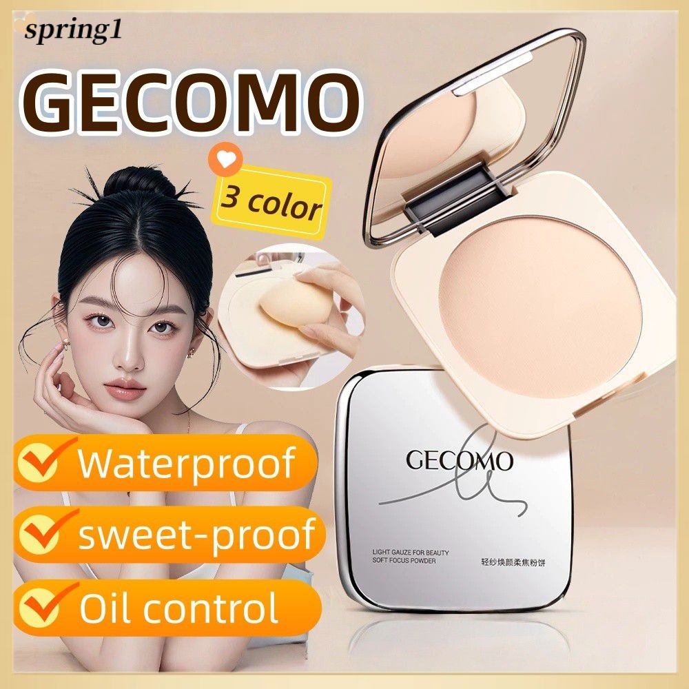 ✨ GECOMO แป้งฝุ่นเซ็ตติ้ง ซอฟท์ โฟกัส แป้งฝุ่นควบคุมความมัน แมตต์ คอนซีลเลอร์ โฮลด์ เมคอัพ แอนตี้-ทา-ออฟ ไบรท์เทนนิ่ง (SPRING)
