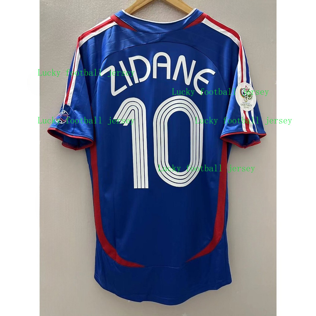 2006France คุณภาพสูง Home Retro Soccer Jersey เสื้อยืดที่กําหนดเองเสื้อฟุตบอล ZIDANE HENRY