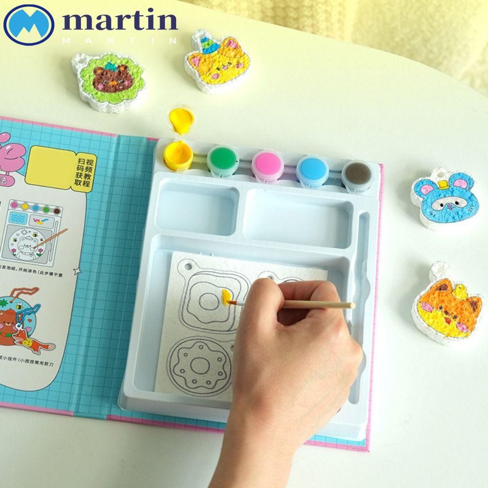 MARTIN DIY Puffy Paint Kit, พร้อมขาตั้ง Puffy Effect Drawing Pens Kit, สนุกภาพวาดฟองน้ํา Texture การ