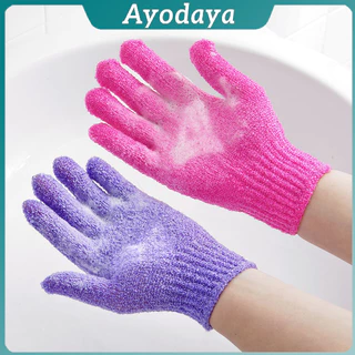 Ayo ถุงมืออาบน้ำ ถุงมือขัดผิวอาบน้ำ ขจัดเซลล์ผิวเก่า พร้อมส่ง Glove-style bath towel