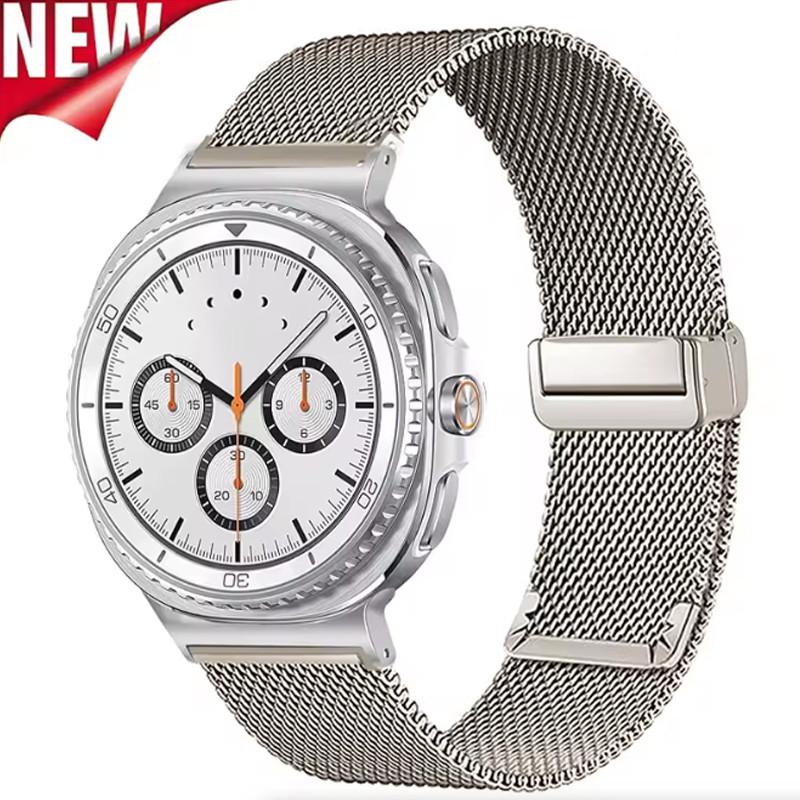 สายโลหะแม่เหล็กสําหรับ Samsung Galaxy Watch 8 40 มม.44 มม.8 คลาสสิก 46 มม.Milanese ตาข่ายสําหรับ Galaxy Watch Ultra 47 มม.สร้อยข้อมือ
