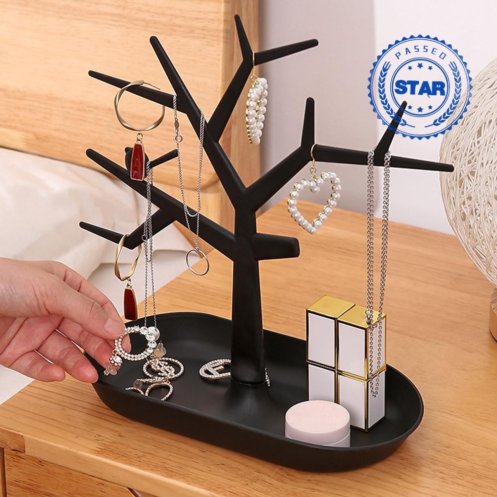 Creative Simple Bird Tree Design Key Holder Jewellery Storage Desktop Rack P6t2