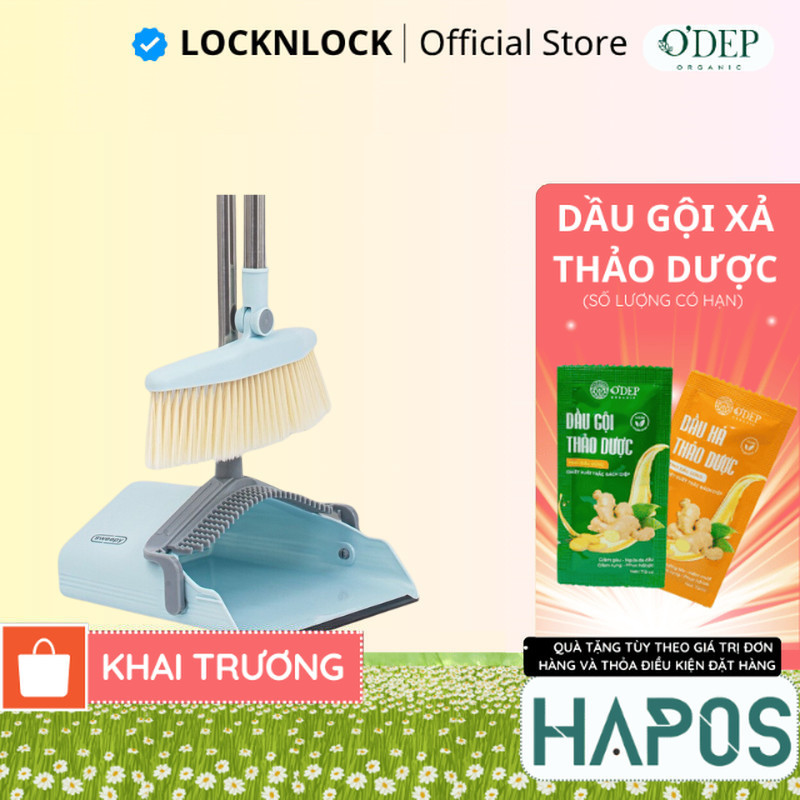 ชุดไม้กวาด Sweepy LocknLock ของแท้ พร้อมที่ตักขยะอเนกประสงค์ สีฟ้า ETM976 - HAPOS HEL