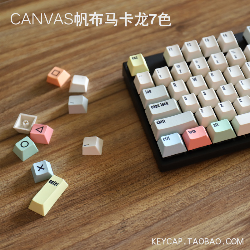 Macaron 108 ผ้าใบ PBT ปุ่มกดโปร่งแสง 68 75 84 98 108 บวก/ด้านข้างแกะสลัก MAC NIZ ตัวเก็บประจุแบบคงที