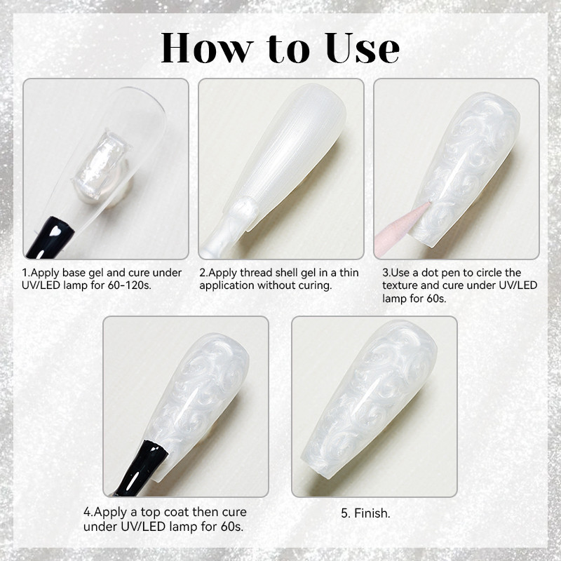 NICOLE DIARY 15ml สีขาวมุกด้ายเล็บเจล Ultra Shine Glitter Soak Off UV/LED เล็บเคลือบเงาเล็บอุปกรณ์ - รูปที่ 5