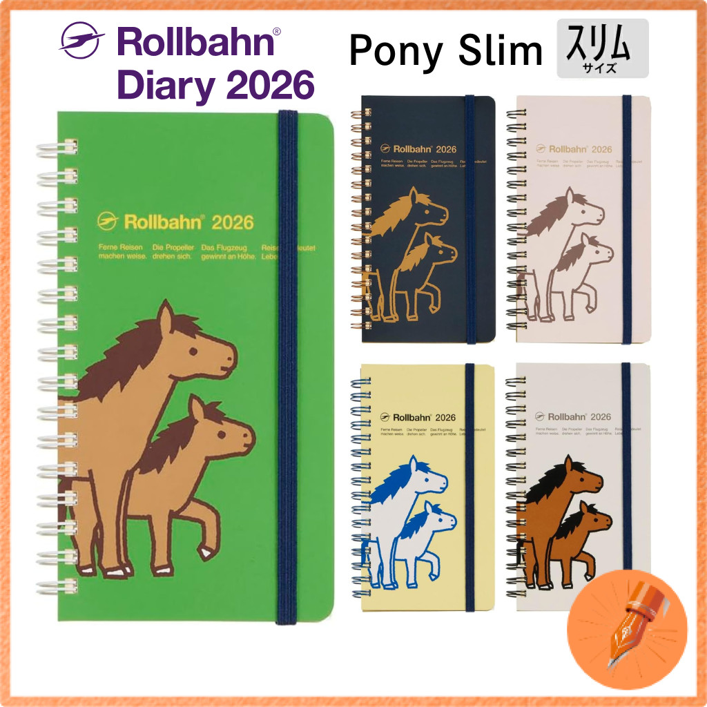 DELFONICS 2026 Planner Rollbahn Diary Pony Slim Monthly Diary