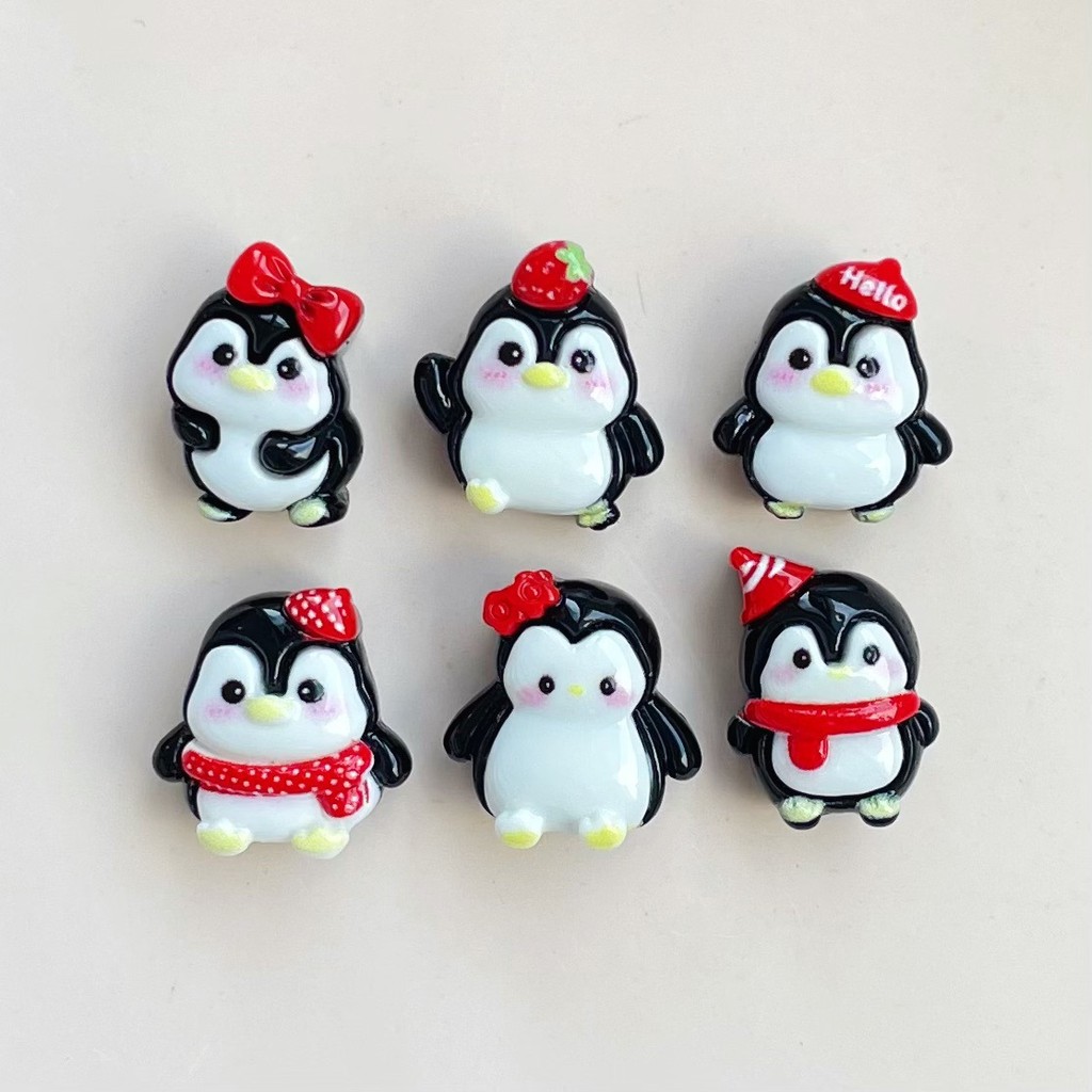 20ชิ้นน่ารักมินิเพนกวินเรซิ่นเสน่ห์สําหรับ ทําเอง (10-412)