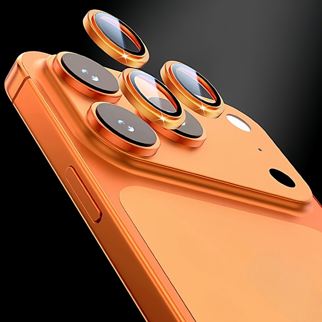 ใหม่Luxury 17 Cosmicสีส้มโลหะกล้องเลนส์ProtectorสําหรับiPhone 17 Air 17pro 16 Pro Max 15 14 13 Pro Max Plusเลนส์ฝาครอบAntiลายนิ้วมือAnti-Scratch