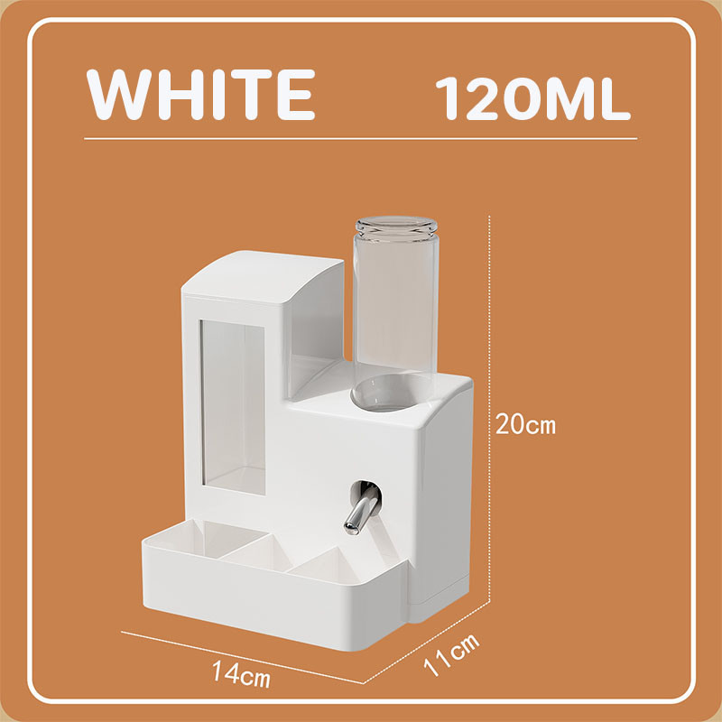 หนูแฮมสเตอร์ป้อนอัต ที่ให้น้ำอัตโนมัติ 3in1 ขวดน้ำสัตว์เลี้ยง ความจุขนาดใหญ่ ไม่รั่วซึม - รูปที่ 2