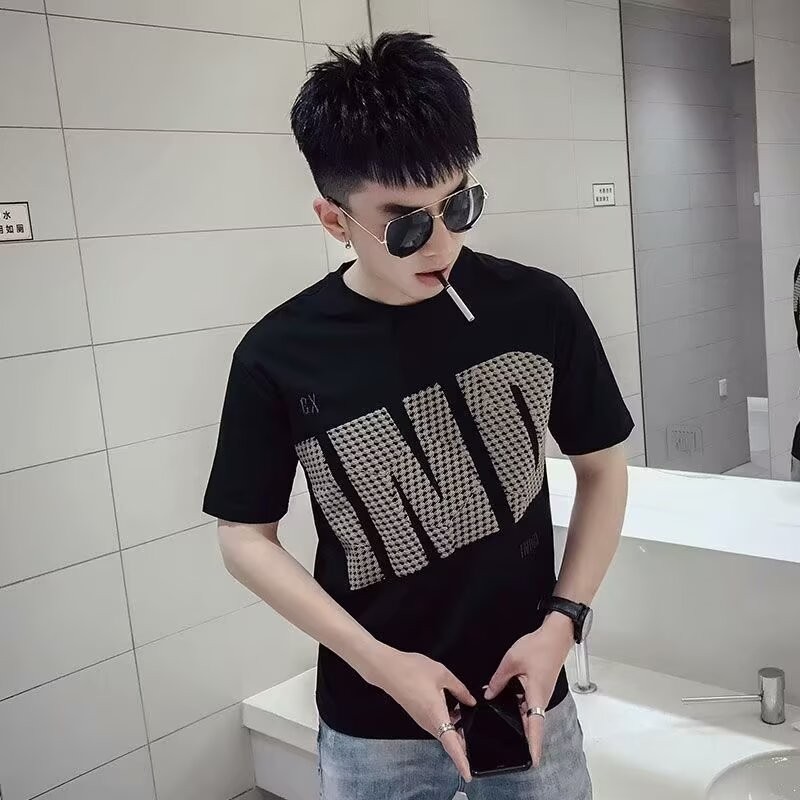 เสื้อยืด All-Match COD แขนสั้นฤดูร้อนเสื้อยืด ins Social 23 ชาย Ruffian หล่อ Street สวมใส่เกาหลีรุ่น