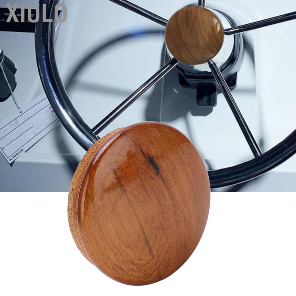 Xiulo XIULO-TH 2.5IN MARINE พวงมาลัยศูนย์กลางฝาครอบฝาครอบสแน็ปไม้สักไม้มันวาวสำเร็จรูปเรือยอชต์