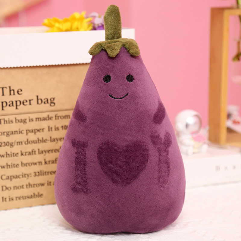 Suitable for Face-Changing Purple Eggplant Doll Cute Eggplant Pillow Small Plush Toy Doll Girls' Gif