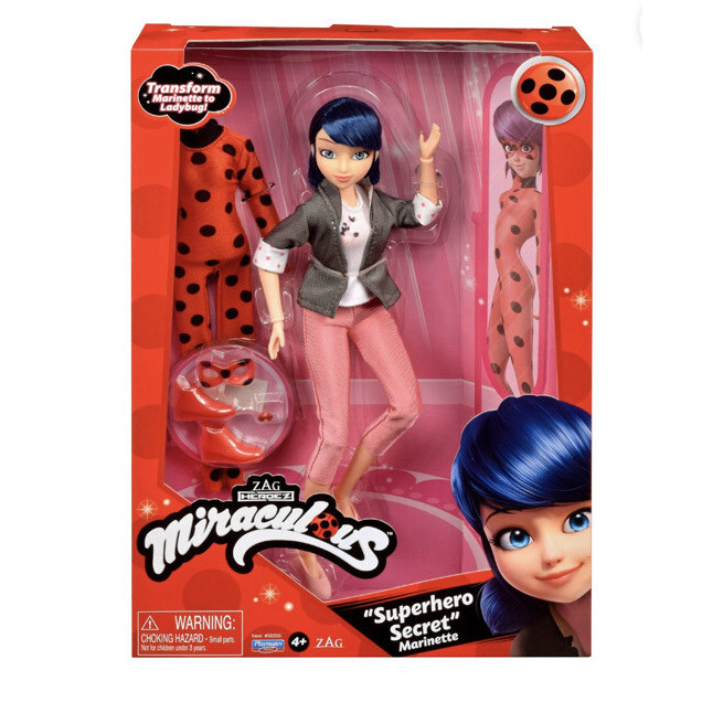 แมวมหัศจรรย์ Ladybug Superhero Secret Marinette พร้อม Ladybug แฟชั่นชุดรูปของเล่น