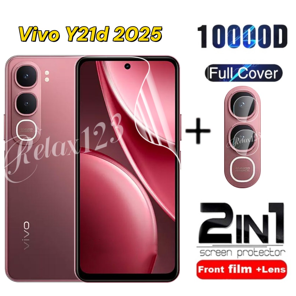 สําหรับVivo Y21d 5G 2025 2IN1 ด้านหน้าHydrogelฟิล์มและเลนส์ฟิล์มสําหรับVIVO Y21D Vivo Y21d Y 21 d Y2