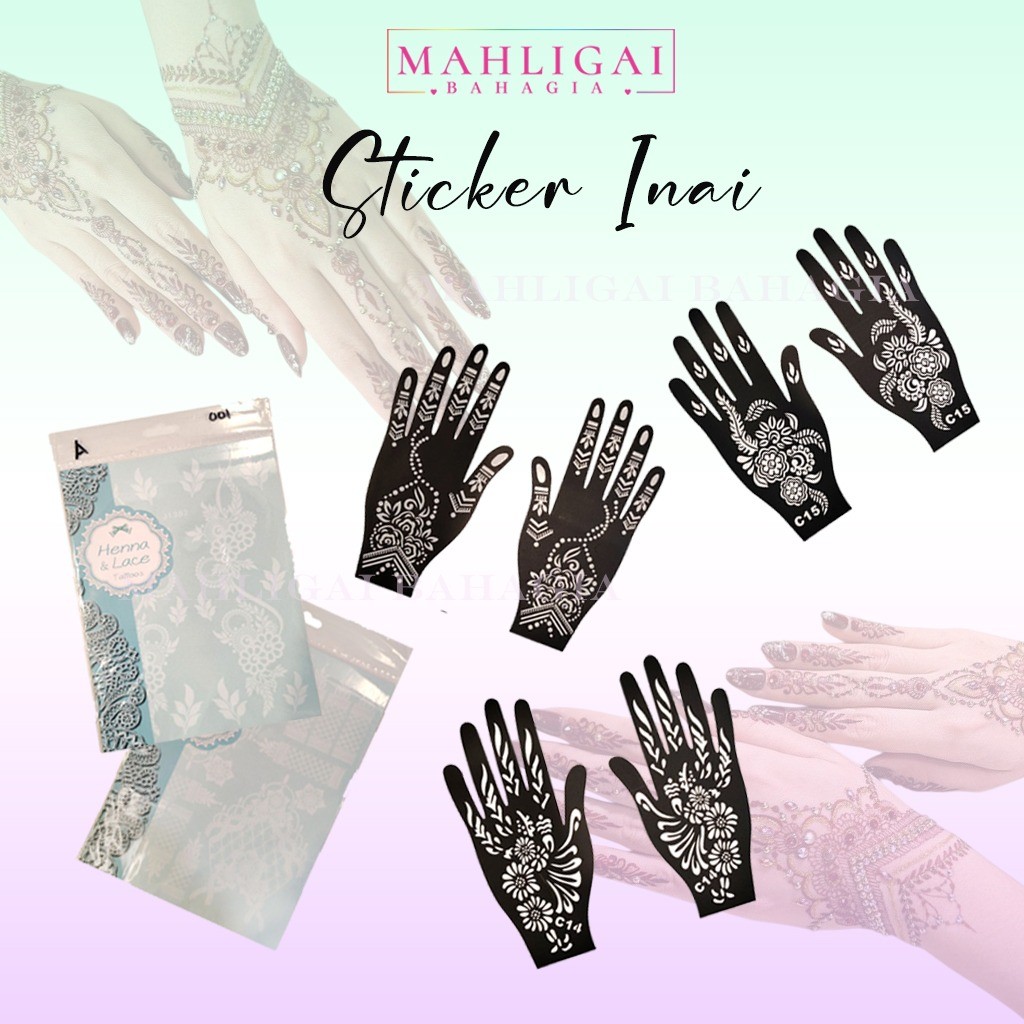 1 ชิ้น - HENNA STICKER/INAI HENNA/WHITE HENNA/ART TATTOO/INAI ADHESIVE/INAI BRIDAL STICKER FOR SHOOT