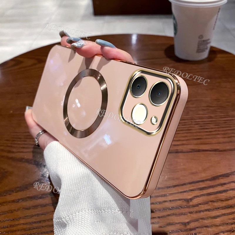 Realme Note 70 Note 70T Case Ultra Thin Solid Color Electroplated Casing Realme Note70 พร้อมแหวนแม่เหล็กชาร์จไร้สายฝาครอบโทรศัพท์ - รูปที่ 6