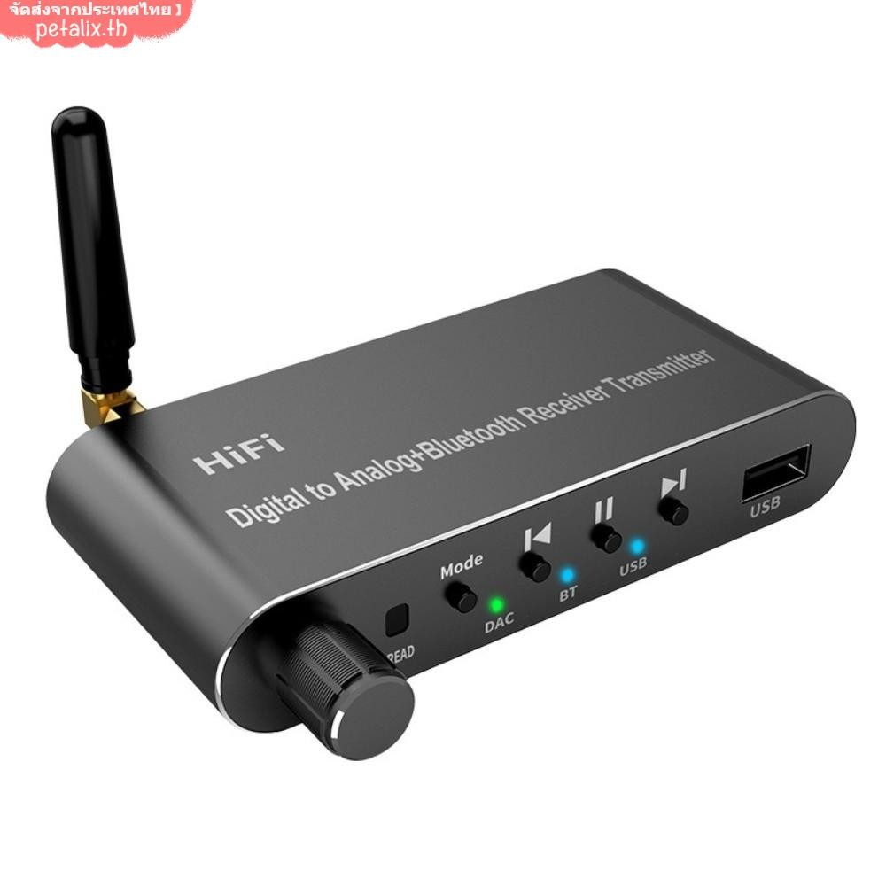 PETALIX Digital to Analog Audio Converter, Aluminium Alloy 4 in 1 Digital Optical to 3.5 mm, พร้อมรี