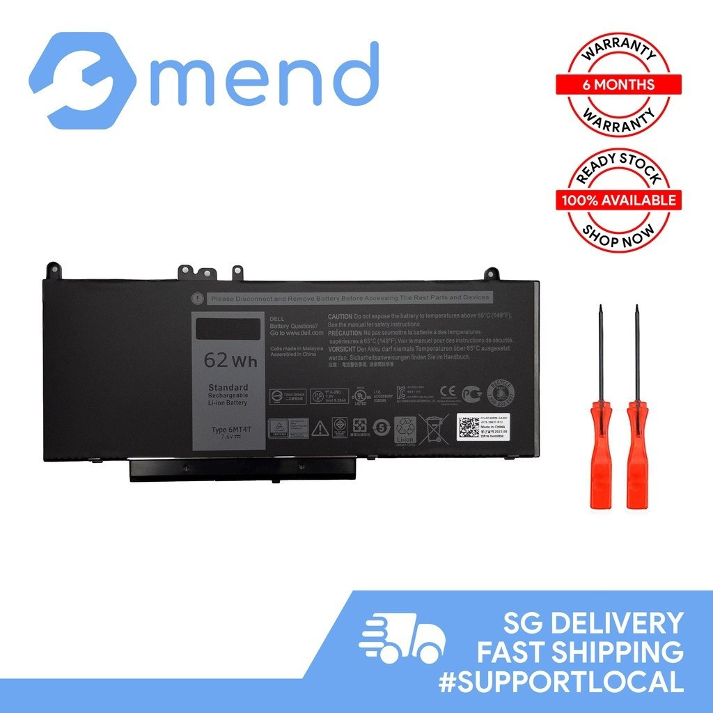 62Wh 6MT4T DELL Latitude E5450 E5550 E5470 P62G E5570 P62G001 Precision 3510 แบตเตอรี่แล็ปท็อปHT99 1