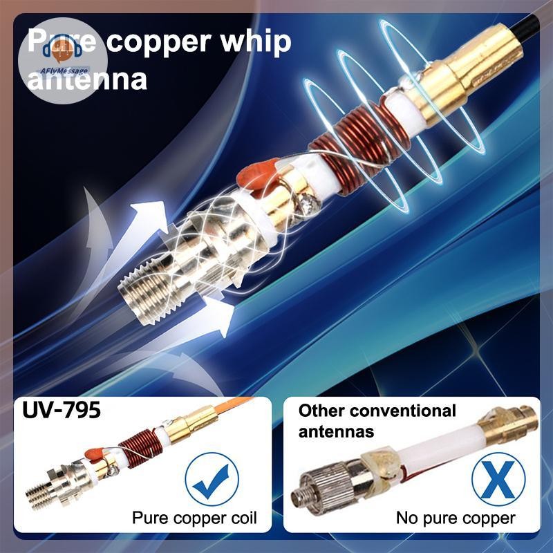 AFl AR-795 SMA-F หญิง Dual Band VHF/UHF 136-174MHz/400-520MHz เสาอากาศแบบนุ่ม AR-795 สําหรับ UV-5R U