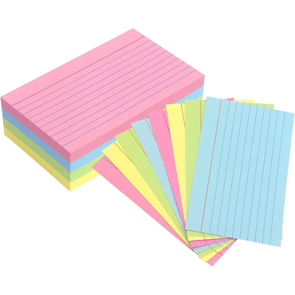 การ์ดดัชนีสี Tamaki 3 X 5 Ruled Note Cards แฟลชการ์ดสําหรับศึกษา, Home และ Office Ruled Index Cards,