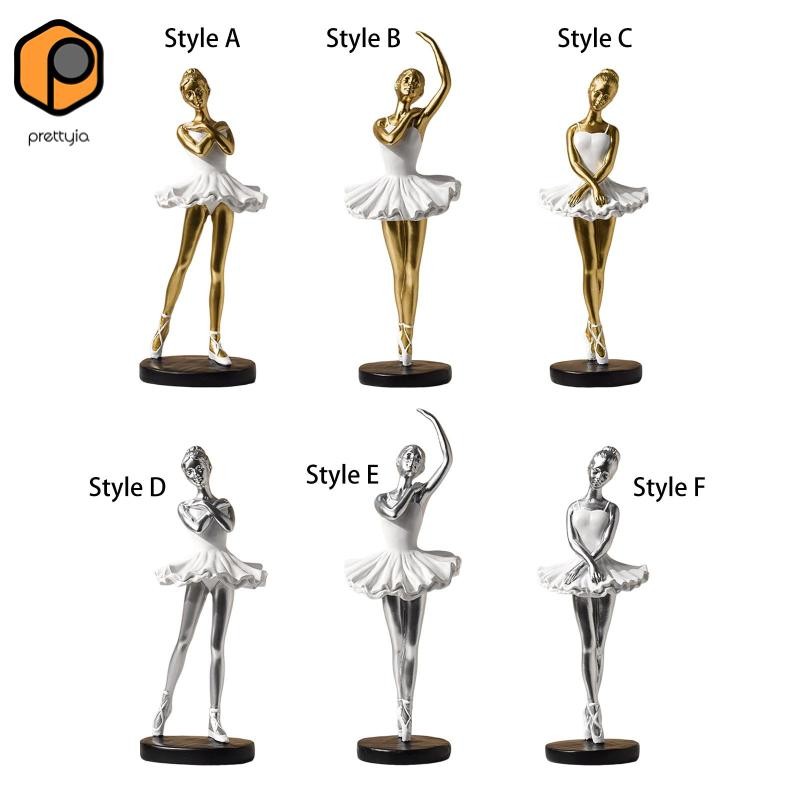 รูปปั้นบัลเล่ต์ Figurines จากเรซิ่น สำหรับตกแต่งชั้นวางหนังสือ เหมาะสำหรับห้องรับแขกหรือออฟฟิศ