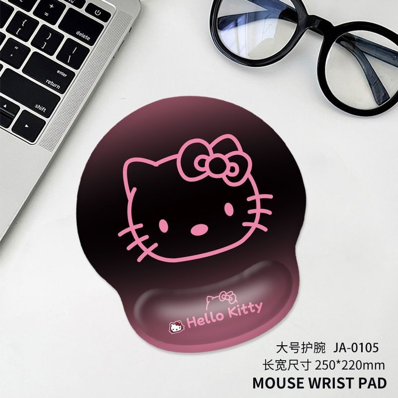 คิตตี้ แมวแผ่นรองเมาส์สายรัดข้อมือคอมพิวเตอร์สามมิติสํานักงานซิลิโคนการ์ตูนน่ารักหนาแผ่นกันลื่นข้อมือแผ่นนุ่ม - รูปที่ 3
