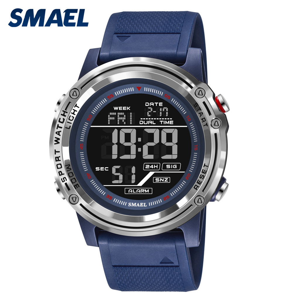 SMAEL สมาเอล 8125สบายๆกลางแจ้งนาฬิกาผู้ชายจอแสดงผลดิจิตอลกันน้ําสปอร์ตแฟชั่นชายนาฬิกาของขวัญ