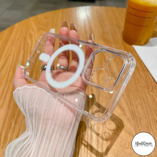 เคสไอโฟน16 SE 2 3 เหมาะสำหรับIPhone 11 17 16 15 12 14 Pro Max XR XS X Max 14 16 7 8 Plus ฝาครอบแม่เหล็กสีทึบฝาครอบใส