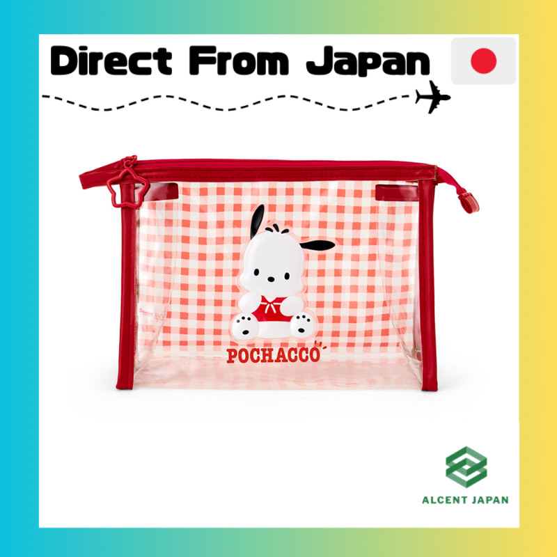 Sanrio (SANRIO) Clear Pouch Pochacco Transparent PVC & Steel Zipper Closure Recommended Age: 3 years
