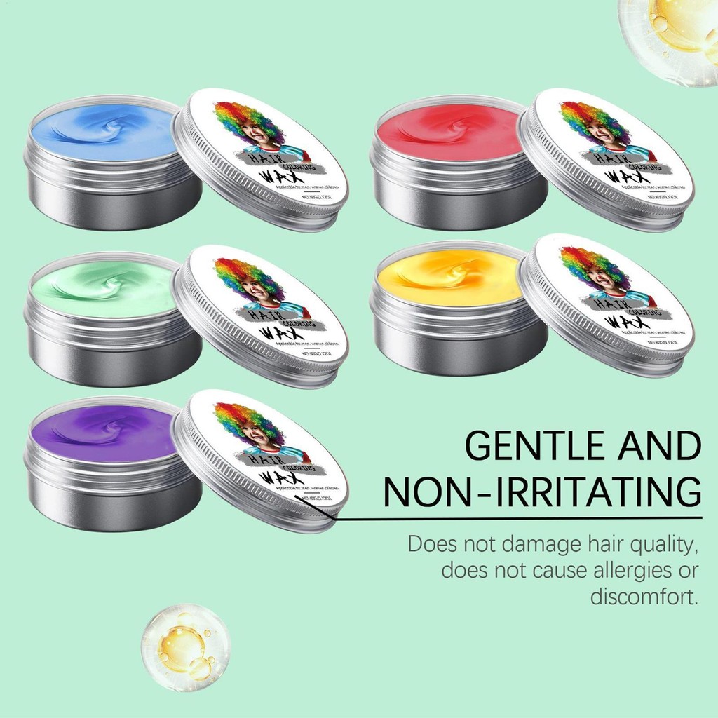 เด็กปลอดภัยชั่วคราวย้อมผมโคลน 60g เด็กสีผม Moulding Wax เด็กปลอดภัยผม Tinted Balm สําหรับ