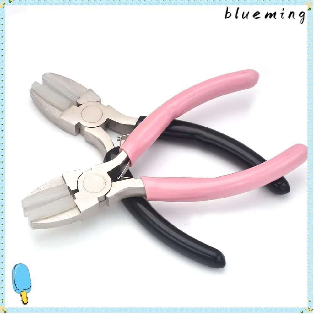 BLUEMING คีมปากแหลมไนลอนคู่​​, งานฝีมือลวดโลหะ DIY​​ แบบพกพา ​​คีมทําเครื่องประดับ​​, ทนทานมินิ ​​คีมปากแบน​​ สําหรับหัตถกรรมประดับด้วยลูกปัดและซ่อม