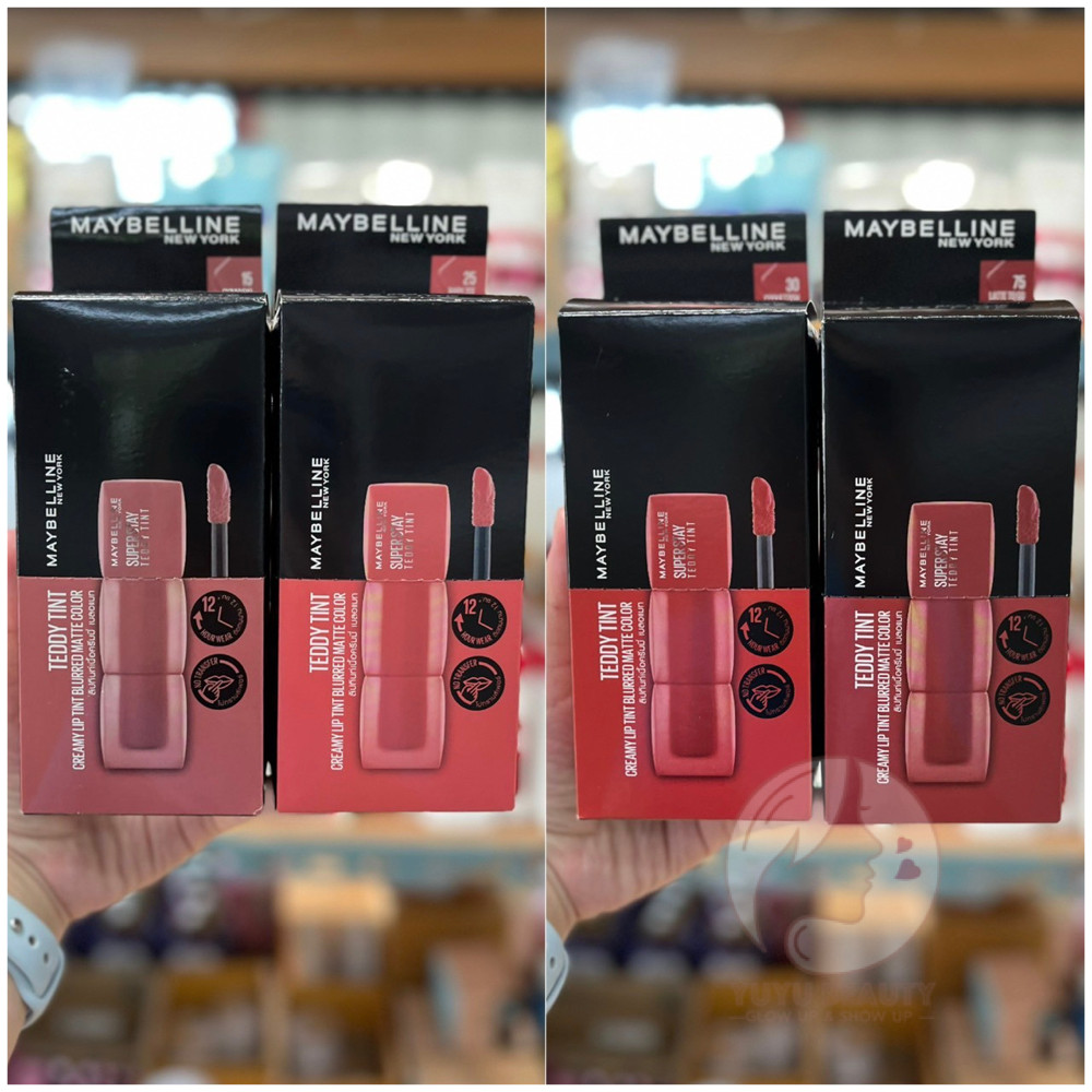 MAYBELLINE Superstay Teddy Tint Creamy lip Tint Blurred Matte Color 2ml Travel pack #1 Pack / #6 Pac