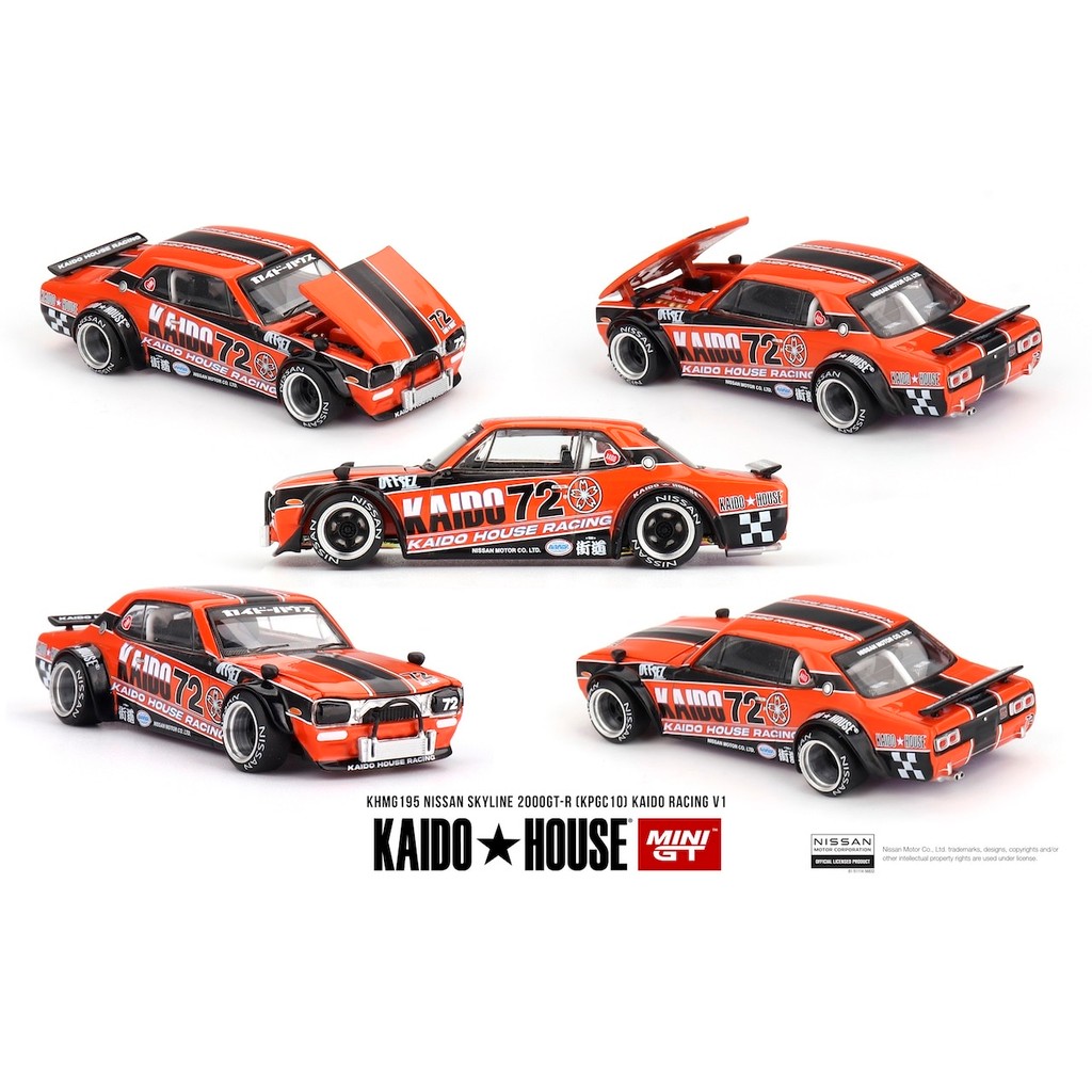 MINI GT No.195 Kaido House Nissan Skyline 2000GT-R (KPGC10) Kaido Racing V1 KHMG195