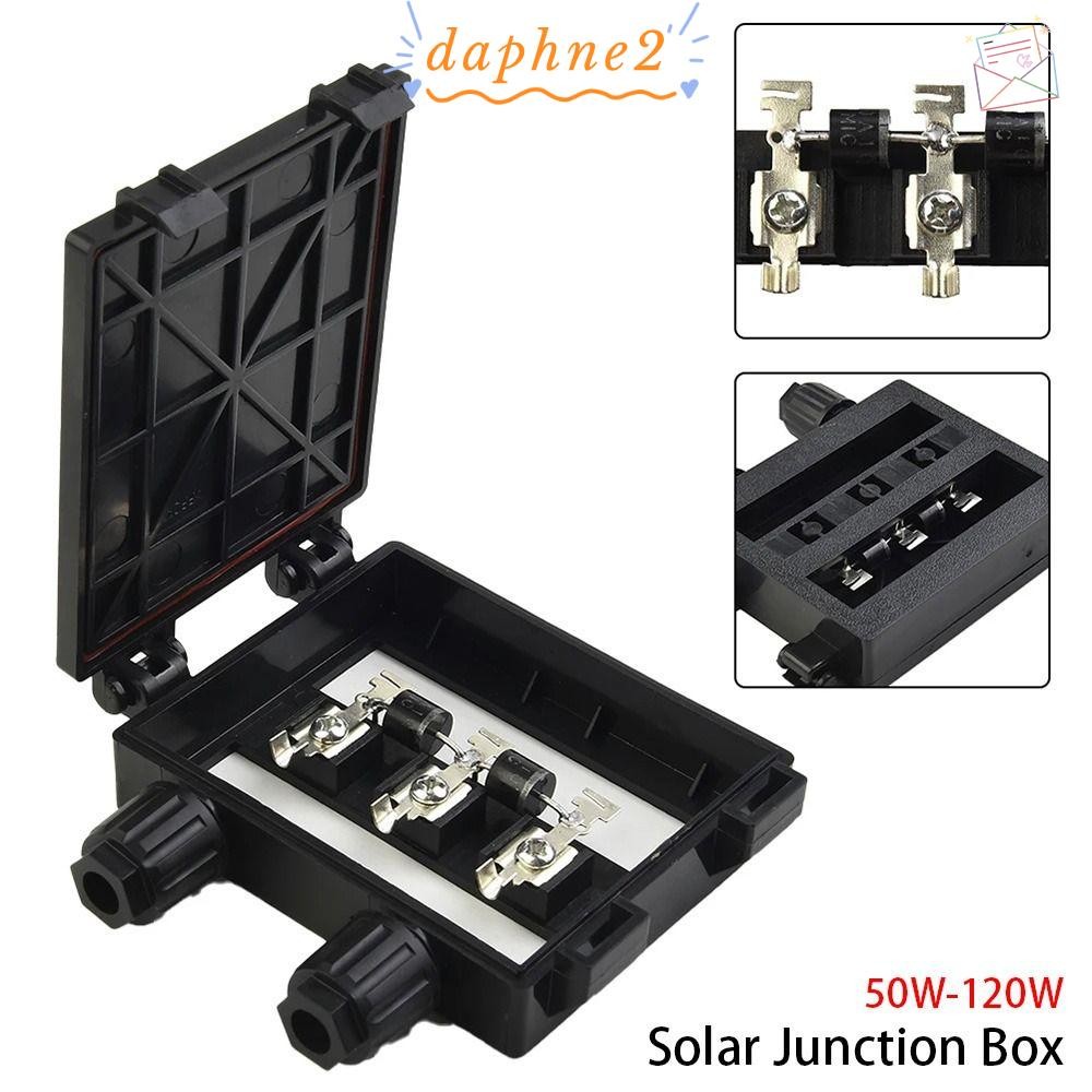 DAPHNES 1 ชิ้น PV โมดูลกล่อง,เครื่องมือทดสอบไฟฟ้า 50W-120W 6A กล่องแยก, IP65 กันน้ําสีดําสําหรับ 6.5