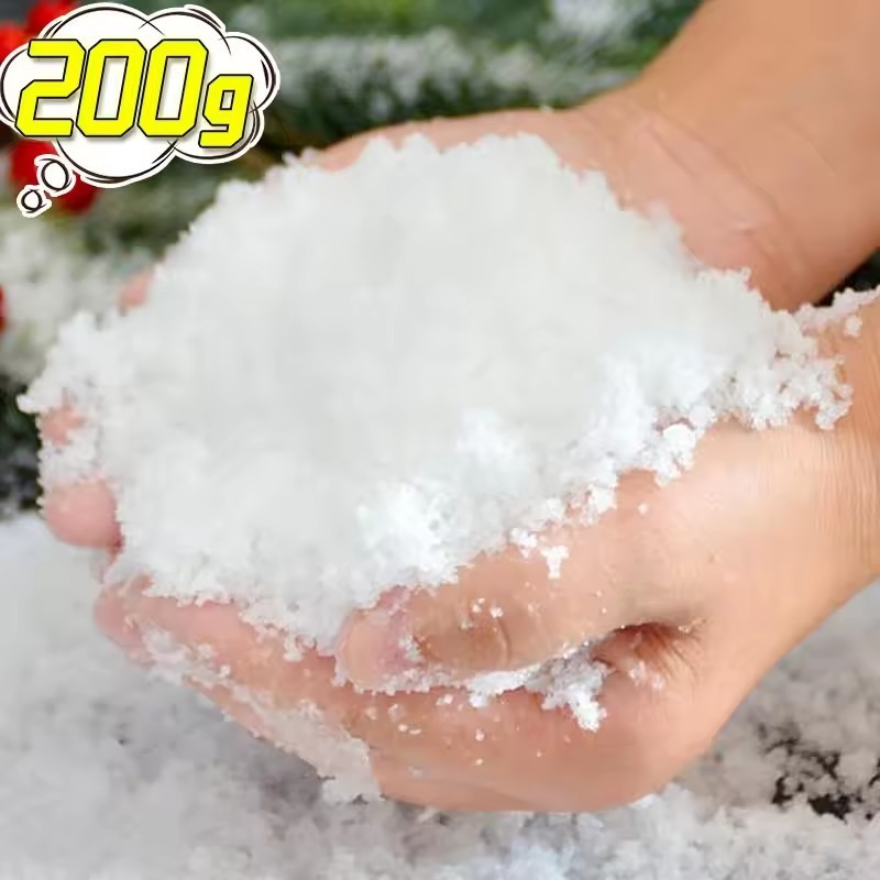 ผงหิมะเทียม 50/100/200 กรัม - เกล็ดหิมะปลอมสำหรับตกแต่งต้นคริสต์มาสและฉากฤดูหนาว ใช้งานง่าย