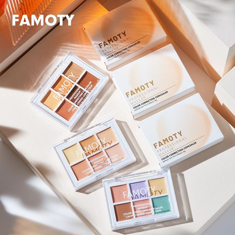 [คลังสินค้าพร้อม] FAMOTY คอนซีลเลอร์หกสีแต่งหน้าคอนซีลเลอร์แท่งกันน้ํา Non-Take-Off คอนซีลเลอร์แต่งห