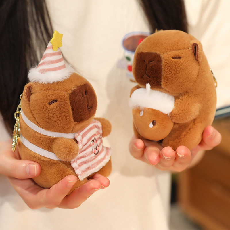 Hamburger Fries Capabala Capybara Pendant Stuffed Toy Pendant Hat Chef Series Doll Birthday Gift eVr