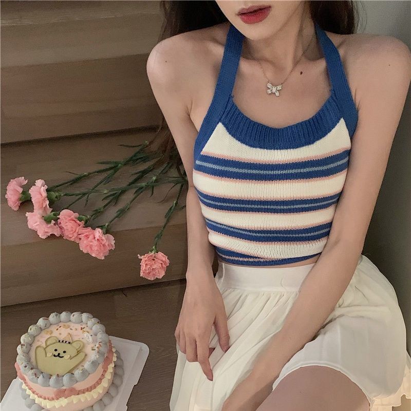 小清新挂上衣韩版可爱挂衣裙子遮肉显瘦法式小背心ขนาดเล็กสดคอด้านบนเกาหลีความปรารถนาบริสุทธิ์แขวนคอ color3e5x9st7j3my20250929