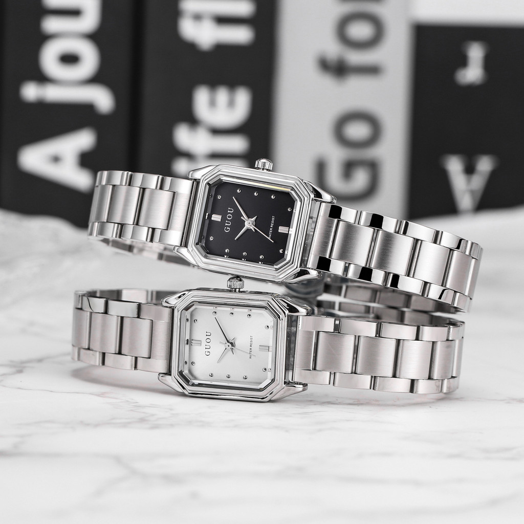 GUOU古欧秋冬新款方形皮带女表复古小方块小众外贸跨境女表直播
