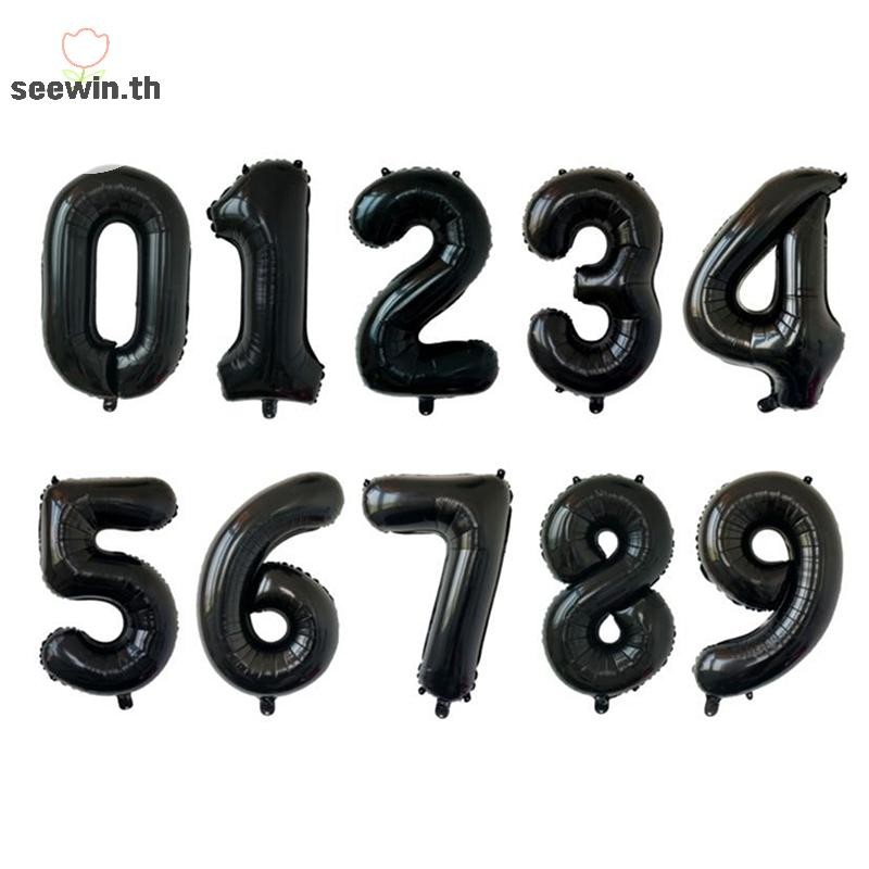 Seewin 32 นิ้วจํานวน Aluminium ฟอยล์บอลลูน Happy Birthday Party ตกแต่ง Baby Shower th