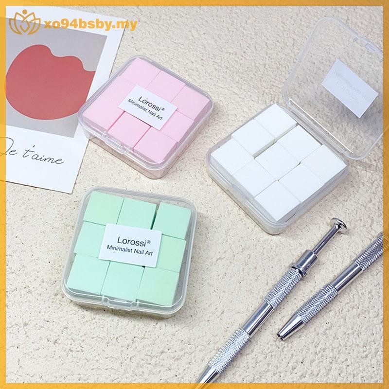 Xo94bsby 2 ซม./0.79in Soft Nail Art ฟองน้ํา 9 ชิ้น/กล่องเล็บ Stamper Gradient Effect ภาพวาดเจล Halo 