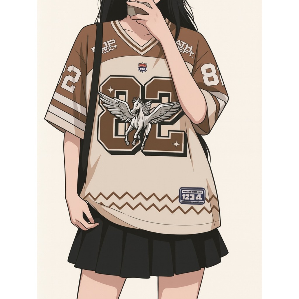 Unisex PEGASUS 82 Streetwear Oversize Number Premium Jersey