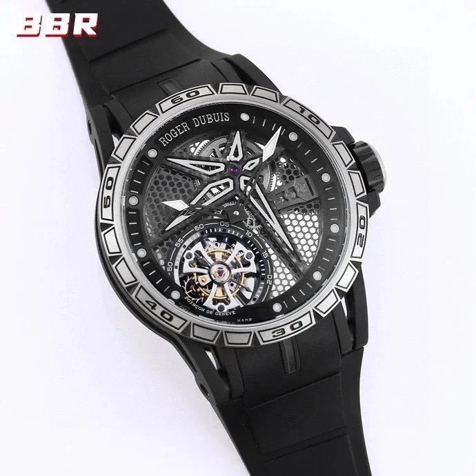 ::: BBR.... สไตล์ใหม่ Roger Dipie King Racing Double Endurance แถวเดียว Tourbillon#全镂空背透高级感型号:: นาฬิ
