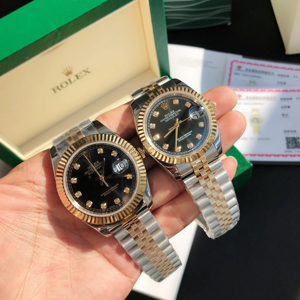 Ready Stock [รับประกันสินค้าช่องพิเศษสั่งซื้อฮ่องกง] ROLEX-ROLEX แบบบันทึก!36มม รูปแบบล่าสุด.ทองแท้ไ