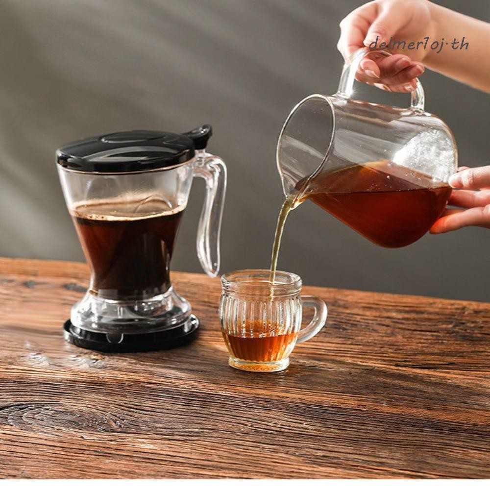 DELMER1OJ Pour Over Coffee Dripper, โปร่งใส 600ml ถ้วยกรองกาแฟ, อุปกรณ์กาแฟพร้อมถ้วย PC Coffee Brewe